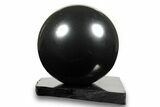 Polished Shungite Sphere With Base #243425-1